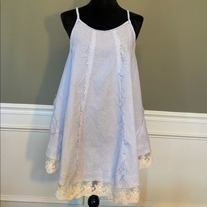 Umgee Blue and White Tunic/Short Dress, Size M